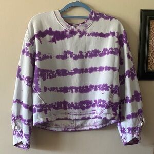 lululemon athletica Purple and White Tie-Dye Crewneck Sweatshirt